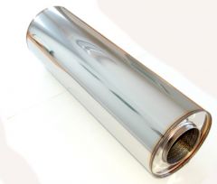 4" stainless silencer round 190mm, L=615mm