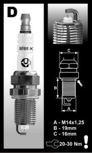 Brisk spark plug 1602-2002 stock heat range